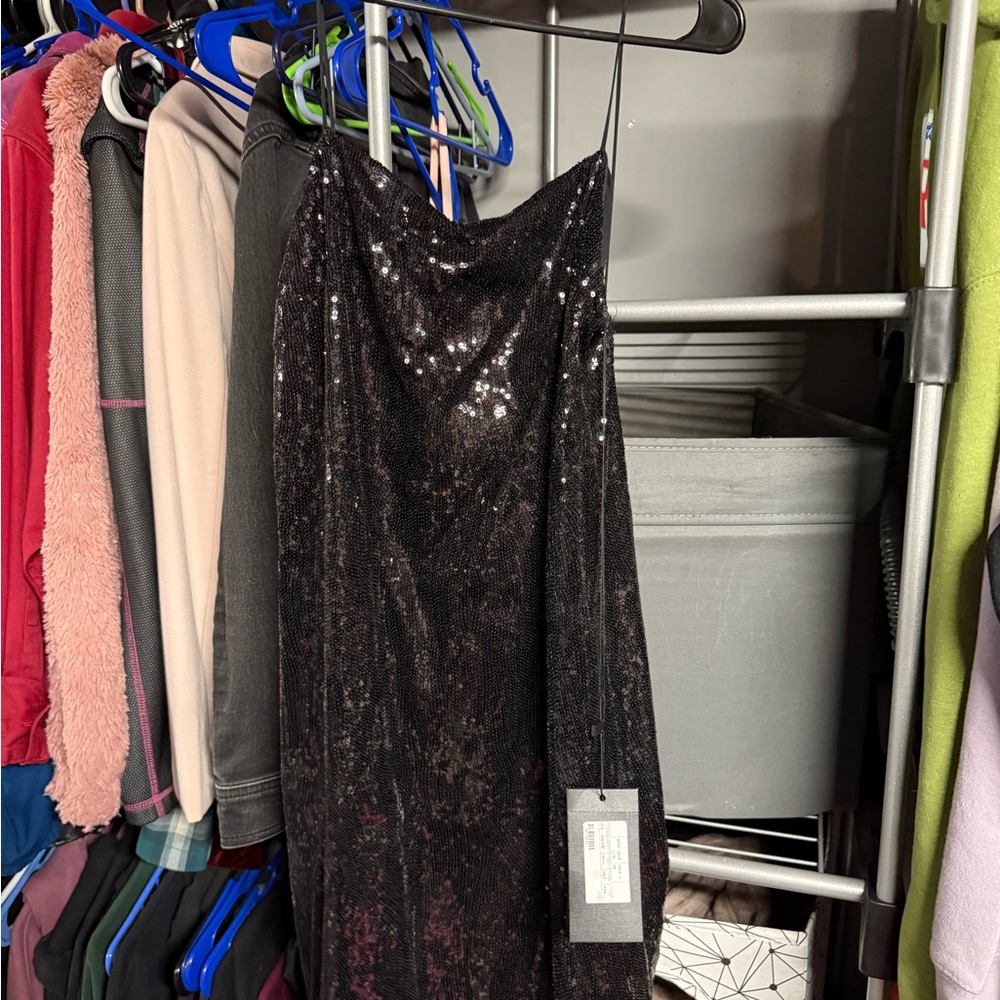 Saint Laurent YSL Black Sequin Mini Dress